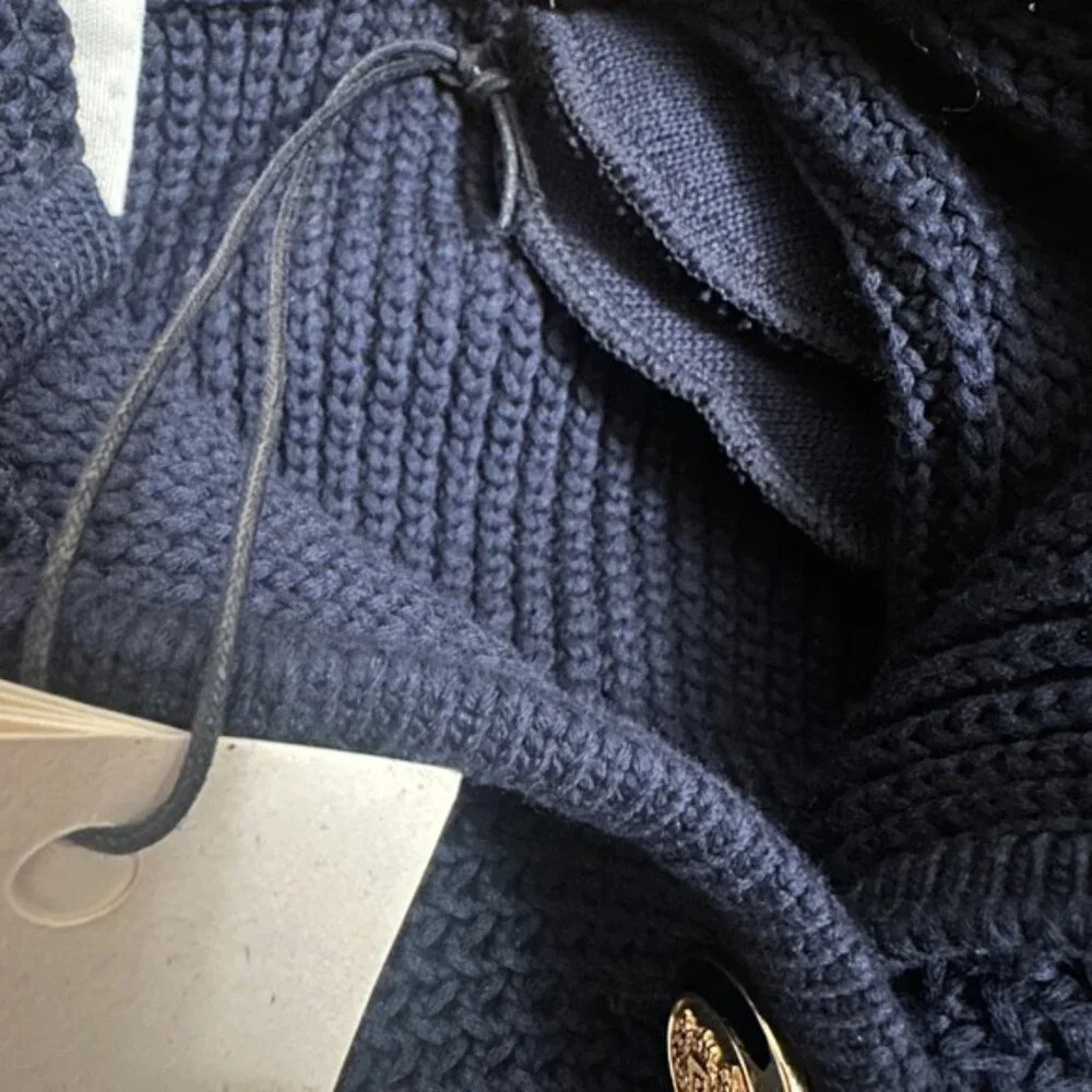 NWT Ba&sh Louman Long Sleeve Cardigan Jacket in Marine Navy Blue | size 2 / M - Picture 14 of 15